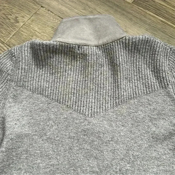 Ellie | Long grey knit zip up cardigan sweater - Picture 10 of 10